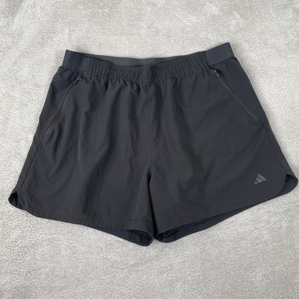 Adidas Axis Woven 4.0 Shorts Mens 2XL Black Stretch Training Zipper Pockets